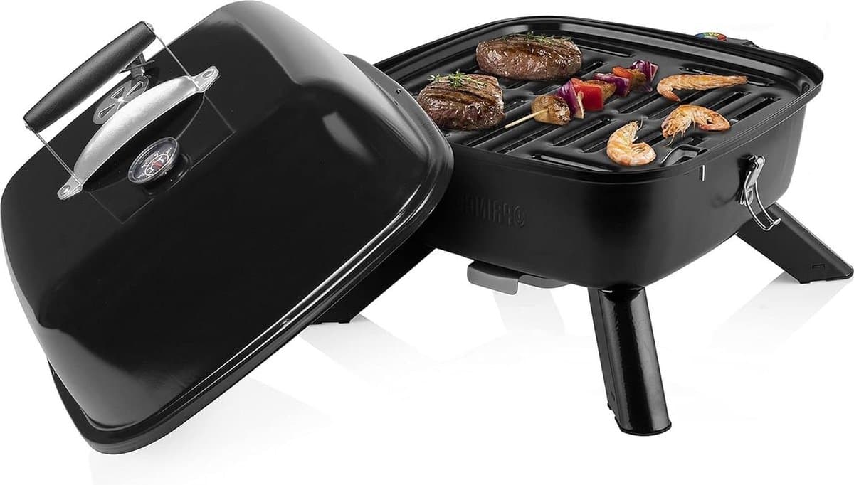 Hybrid Barbecue Elektrisch Kolen Inclusief deksel — afbeelding 1