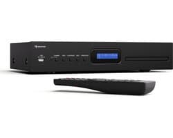 Auna Art22 hifi-cd-speler met slot-in-mechanisme, USB-ingang, cd- en mp3-weergave, afstandsbediening, optische en coaxiale uitgangen – geluidskwaliteit van 3W – zwart