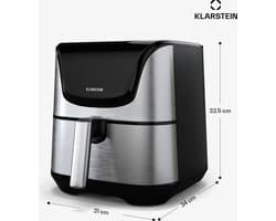 Klarstein AeroVital Deluxe Heteluchtfriteuse – 5L airfryer, 1700W, Touch-display, 8 programma's, Antiaanbaklaag, Cooltouch-behuizing, Timer & temperatuurregeling, Roestvrij staal