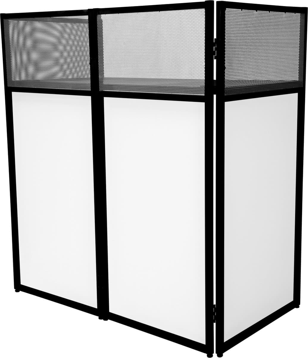 DJ Booth Meubel - 105 x 57 x 113.5 cm - Opvouwbaar Draagtas - Stretch Panelen Zwart/Wit — afbeelding 1