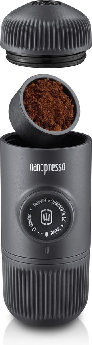 Wacaco Nanopresso - draagbare handmatige espresso machine - werkt zonder elektriciteit - meest veelzijdige add-on mogelijkheden - 18 bar - gemalen koffie - Zwart — afbeelding 1