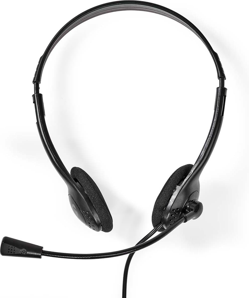 Nedis PC-Headset - On-Ear - Stereo - USB Type-A / USB Type-C - Opvouwbare microfoon - Zwart — afbeelding 1