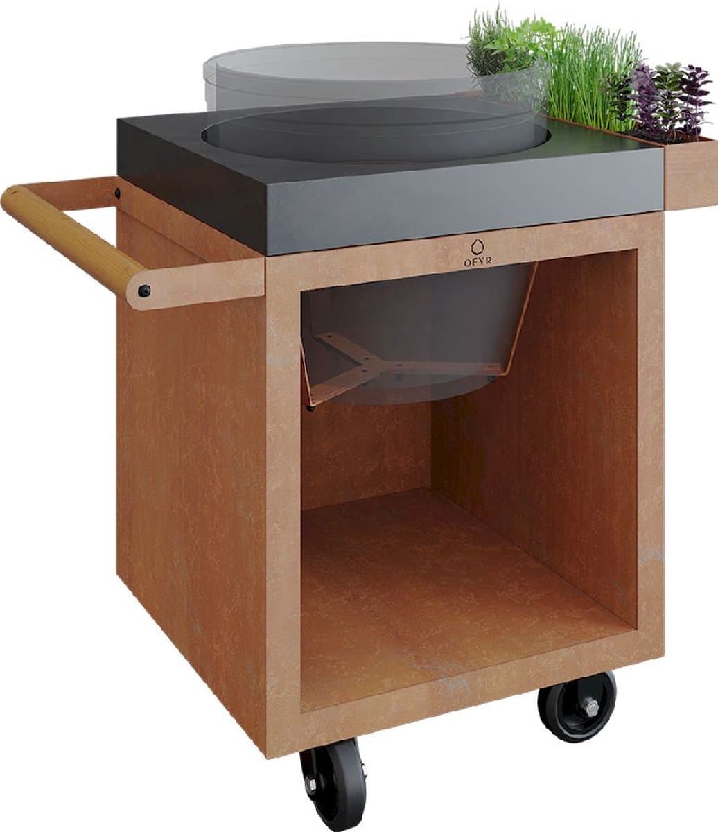 OFYR Kamado Table 65 PRO BBQ tafel - Corten - Concrete - BGE — afbeelding 1