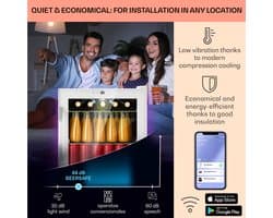 Klarstein Mini Koelkast met Glazen Deur, Kleine Stille Mini Koelkast voor Kamer & Tuin, Indoor/Outdoor Drankkoelkast met IoT/App-bediening, Koelkast voor Cosmetica & Dranken, 5–18 °C, 47 L