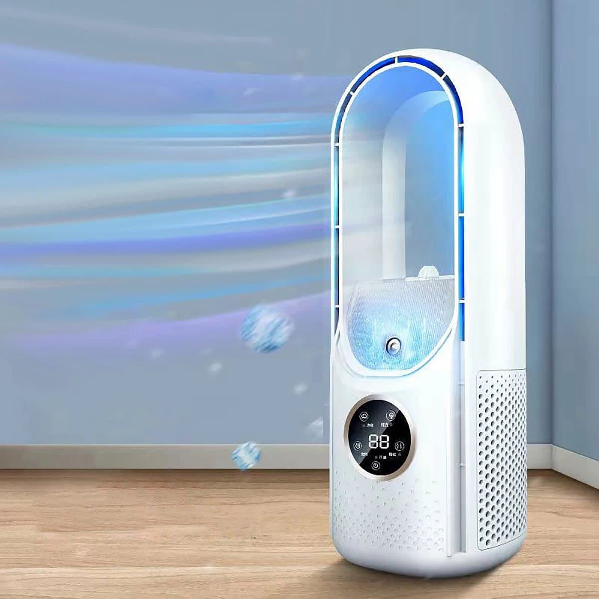Wise® Bladloze Ventilator - 6 Speed Desktop - Fanless Blade Koeler - Draagbare Stille Ventilatoren - Luchtbevochtiger - Wit. — afbeelding 1