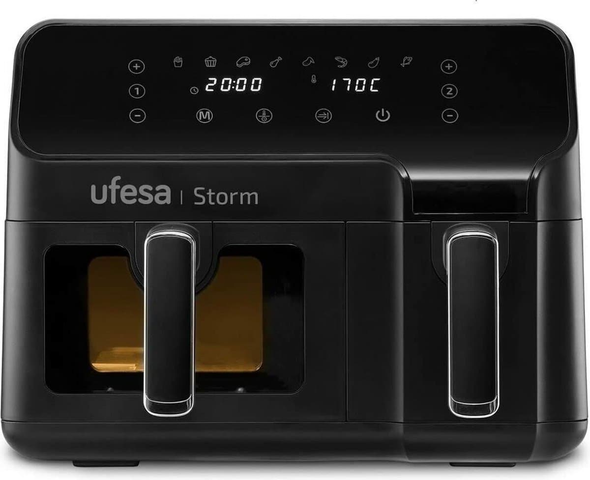Ufesa Storm Dubbel 9 l 1700 W Heteluchtfriteuse Zwart — afbeelding 1