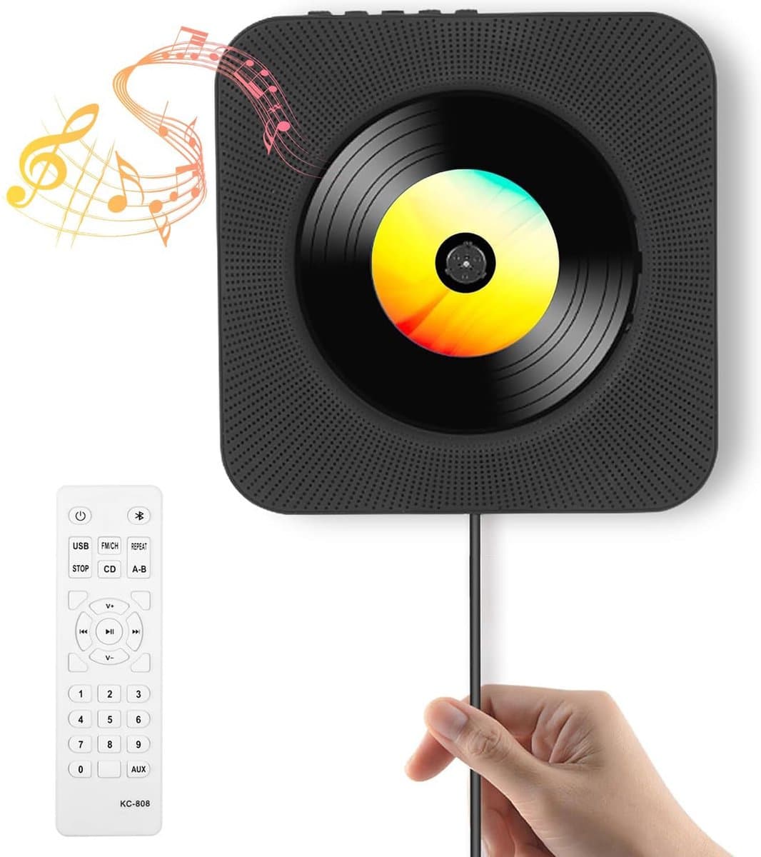 Somstyle Draagbare CD Speler met Speaker - Bluetooth & Radio - 3.5 MM Aux - CD / CD-R / CD-RW - HiFi Luidsprekers - Met Radio - Zwart — afbeelding 1