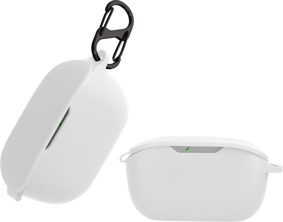 kwmobile Hoes geschikt voor JBL WAVE BUDS - Siliconen cover voor oordopjes in wit — afbeelding 1