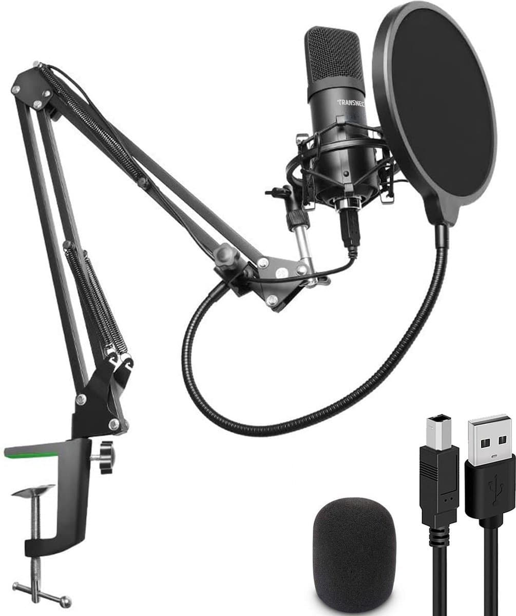 TRANSNECT® Studio Microfoon met arm – Gaming & Podcast – Microfoon voor pc — afbeelding 1