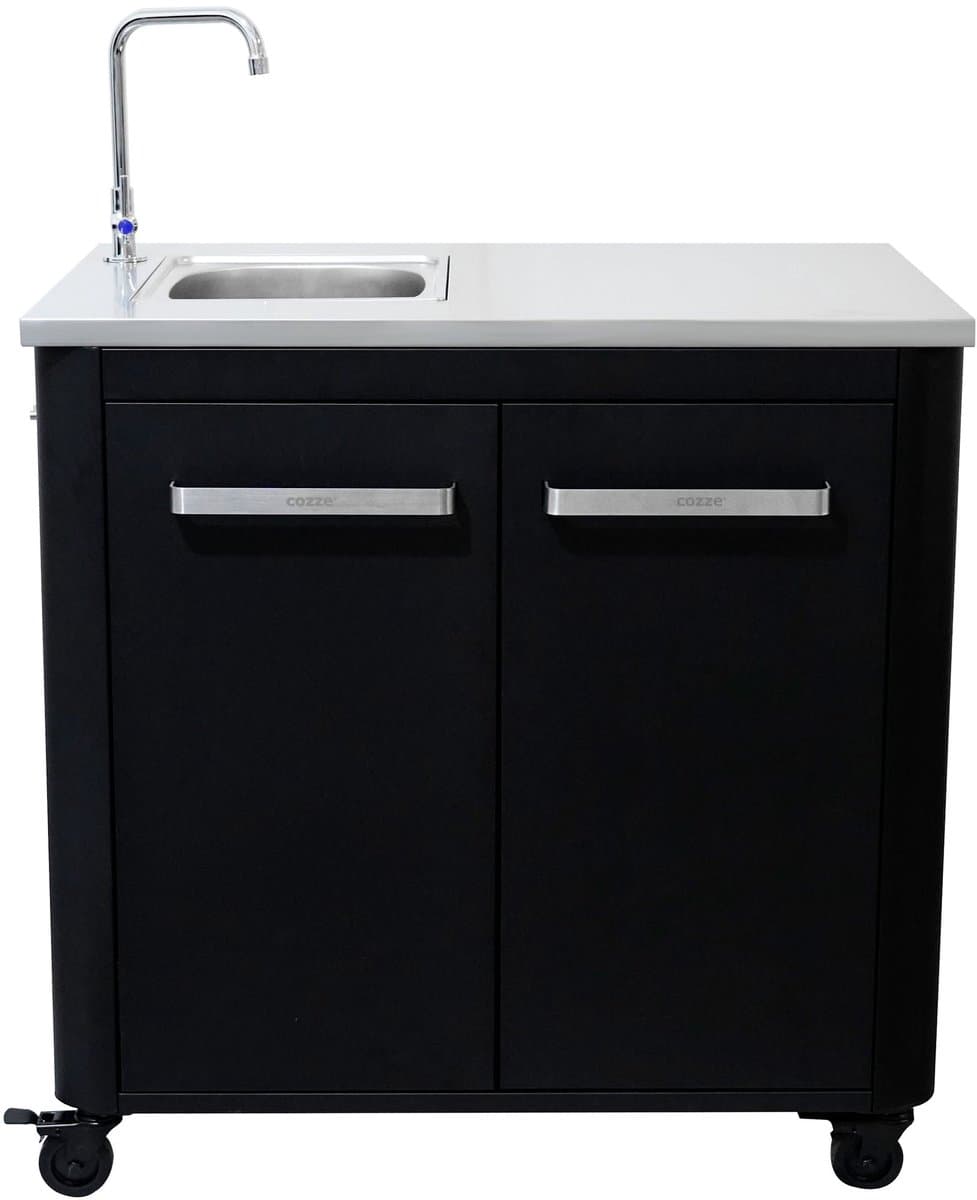 Cozze® Outdoor Kitchen - Buitenkeuken Spoelmodule - Met Gootsteen & Kraan - RVS Werkblad - 90 cm — afbeelding 1