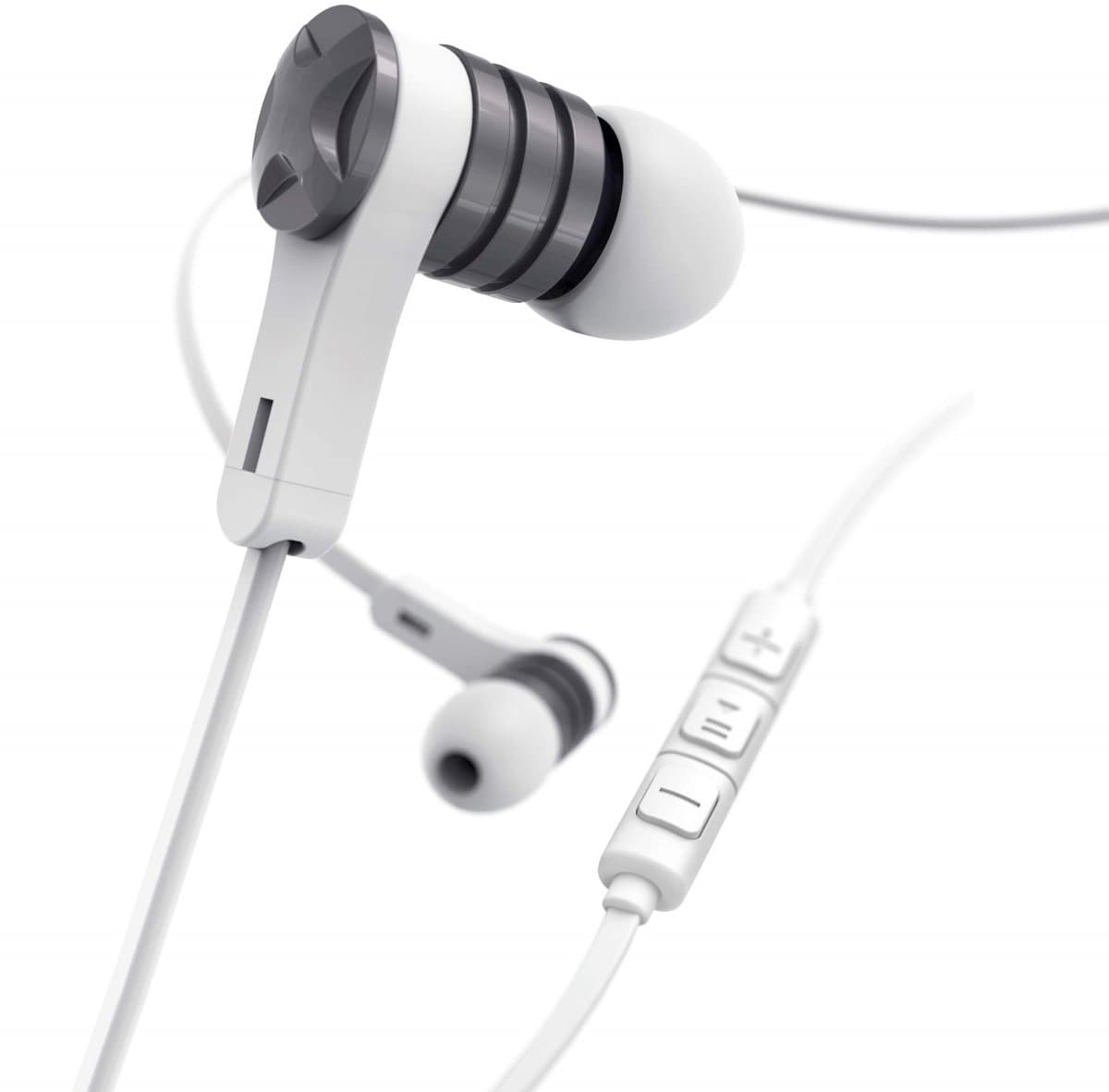 In-ear headset Intense platte kabel wit — afbeelding 1