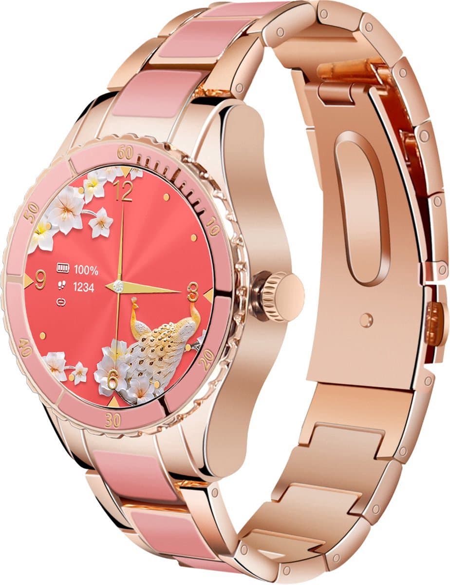 Darenci Smartwatch Timeless - Smartwatch dames - Smartwatch Heren - Horloges voor mannen en vrouwen - Horloge - Activity tracker - Stappenteller - Bloeddrukmeter - Hartslagmeter - Roze — afbeelding 1