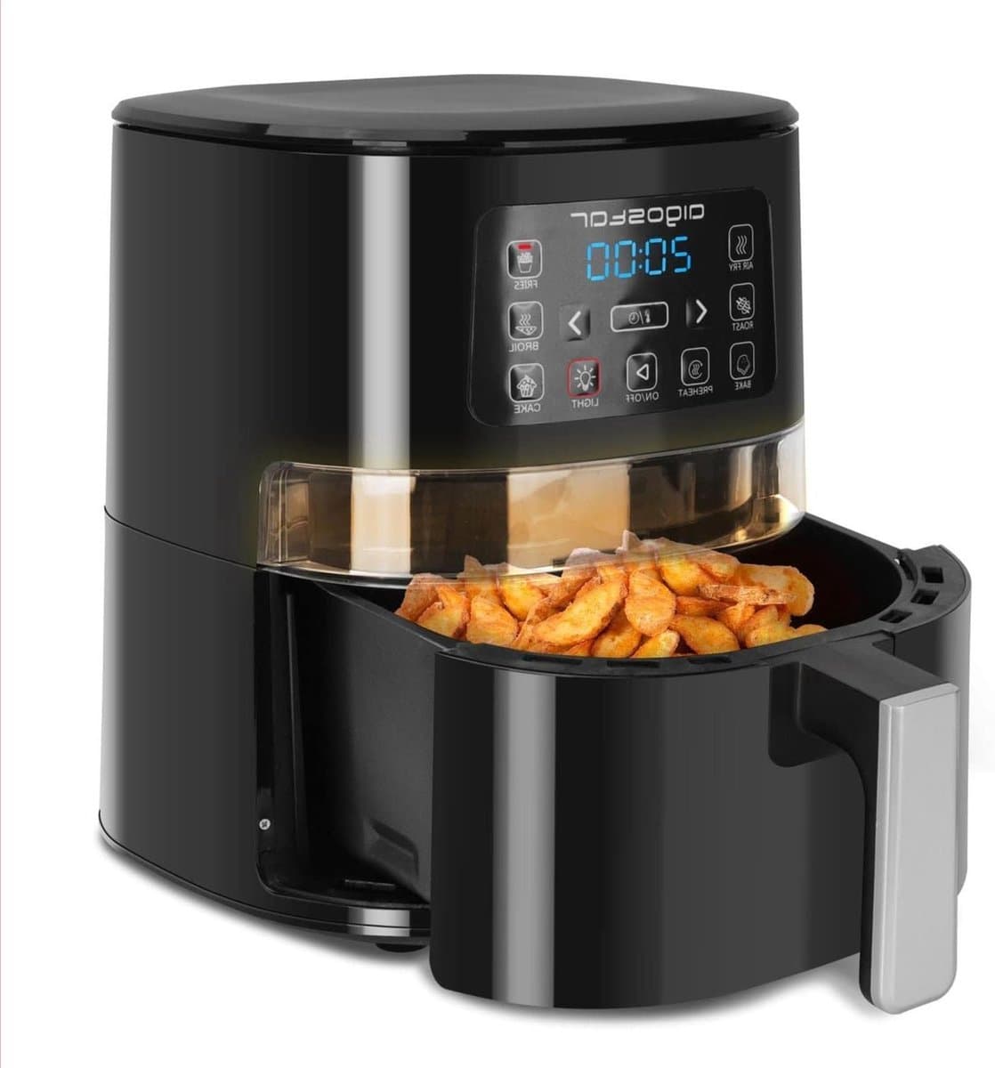 Heteluchtfriteuse met venster - Airfryer - Gezond koken - Uniek kijkvenster - 4 liter inhoud - Zwart — afbeelding 1