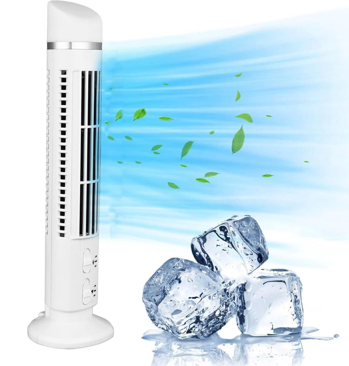 Allecto - Omnibreeze Bladloze Torenventilator - Stille 90° Oscillatie Desk Fan voor Thuis en Kantoor - USB Aansluiting (Wit) — afbeelding 1