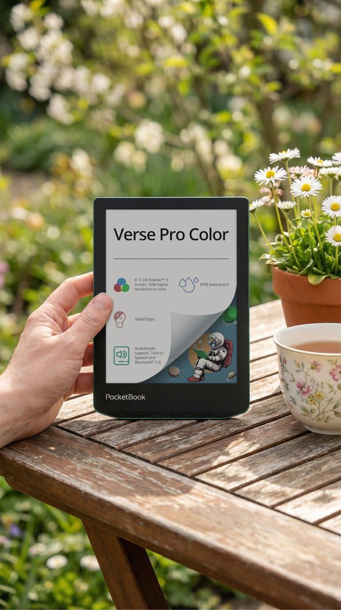 PocketBook Verse Pro Color e-reader – 6 inch E Ink Kaleido 3 kleurenscherm – 16 GB – waterdicht – Sage Glow — afbeelding 1