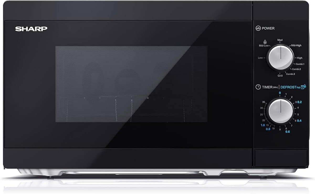 Magnetron met Grill - Compacte Oven - Snel Maaltijden Bereiden - 5 Vermogensstanden - 20 Liter Inhoud - Zwart — afbeelding 1