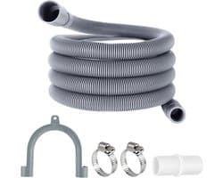 Afvoerslang voor Wasmachines - Uitbreiding van 2 m x 20 mm, Universele Afvoerslang voor Wasmachine, Vaatwasser en Droger, Waterafvoer, Slangaccessoires
