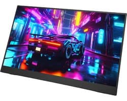 Draagbare Monitor - Externe Display Secundair Scherm - Productiviteit Verhogend - Full HD Anti-reflectie - 156 Inch - Zwart