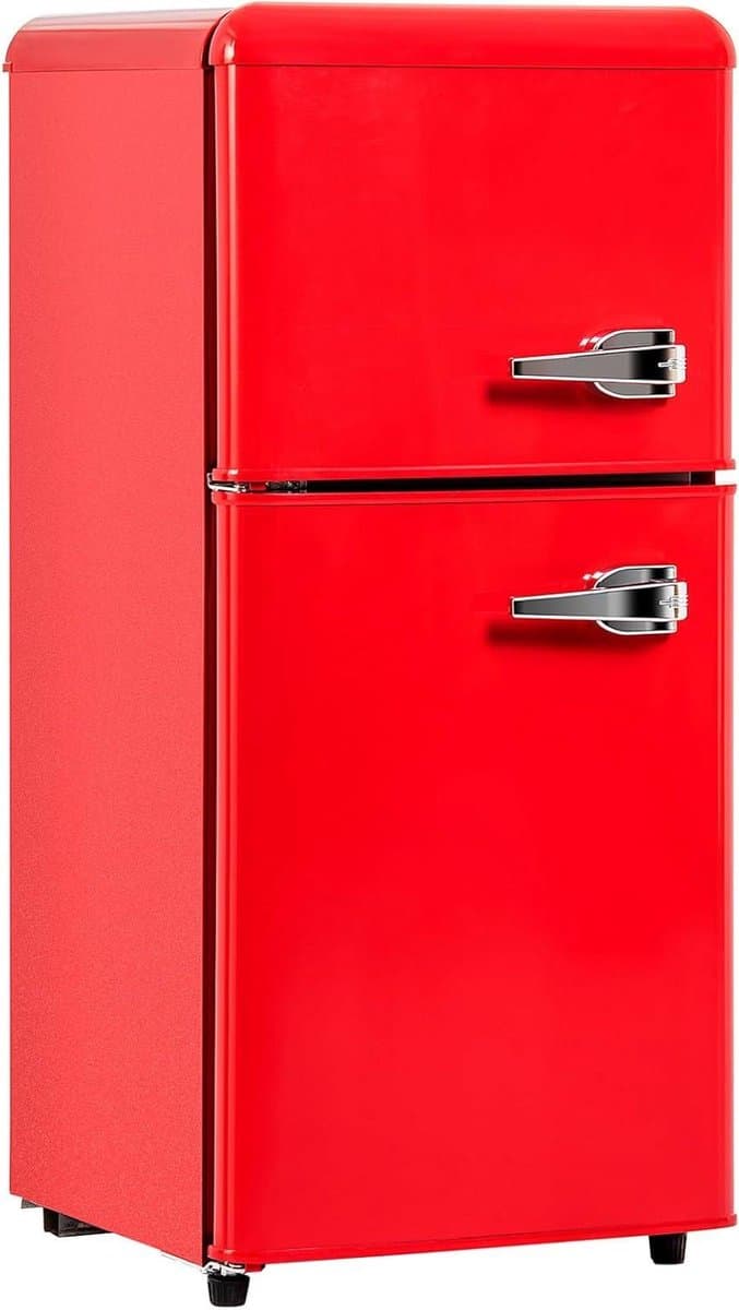 Kleine Koelkast - Compacte Koelkast - Dranken Koelen - Dubbele Deuren - 60 liter - Rood — afbeelding 1