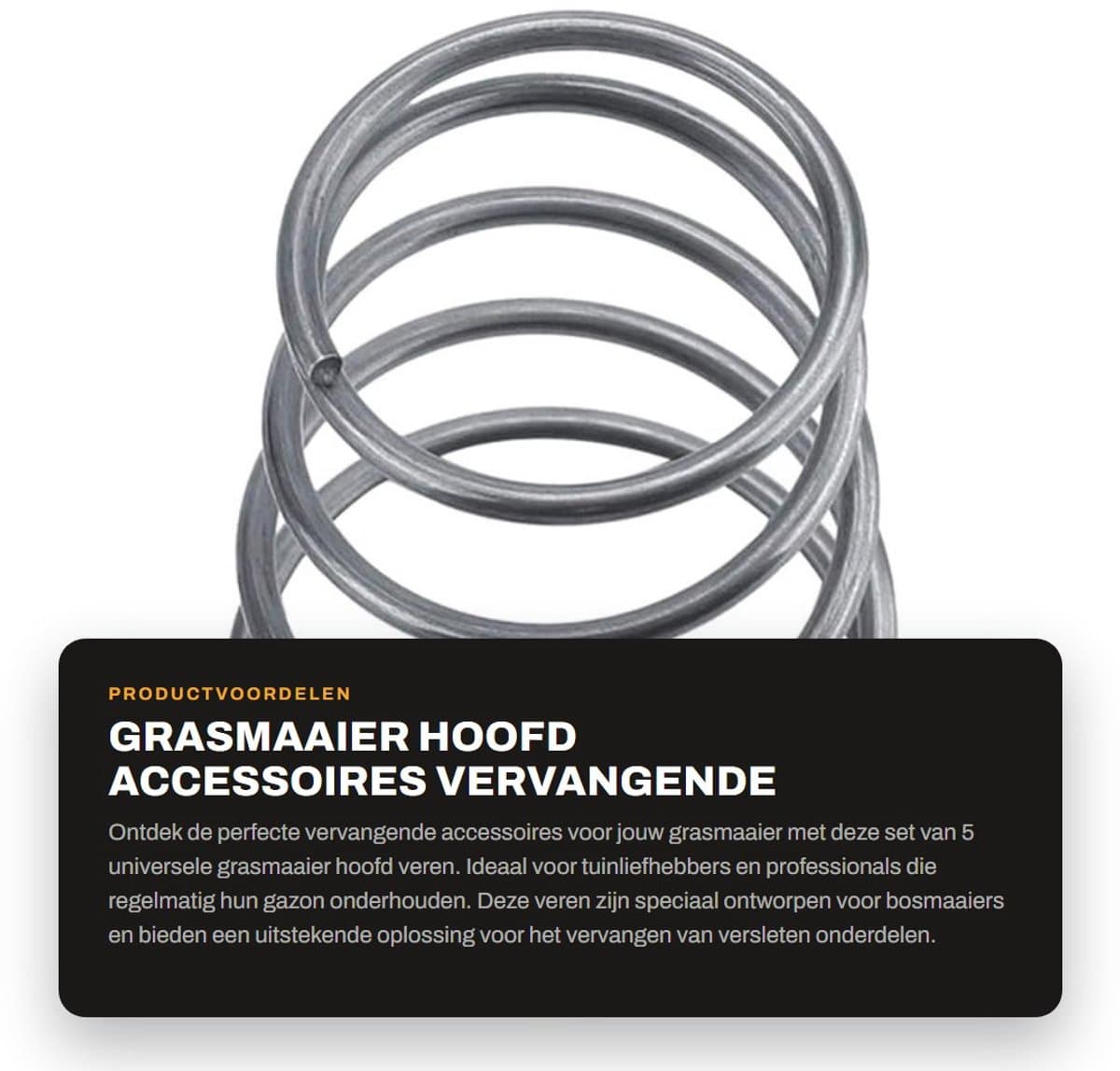 Dailygoods- Veren Vervangingsset - 5 Stuks - Universele Bosmaaier Onderdelen - Sterk en Duurzaam - Hoogte 5,2 cm - Veiligheidswaarschuwing - Trimmerveren — afbeelding 1