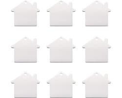 Set van 10 aluminium blanco stempel tags hangers van 35x38,5x1 mm, ideaal voor het maken van DIY sieraden met een lichte en duurzame afwerking