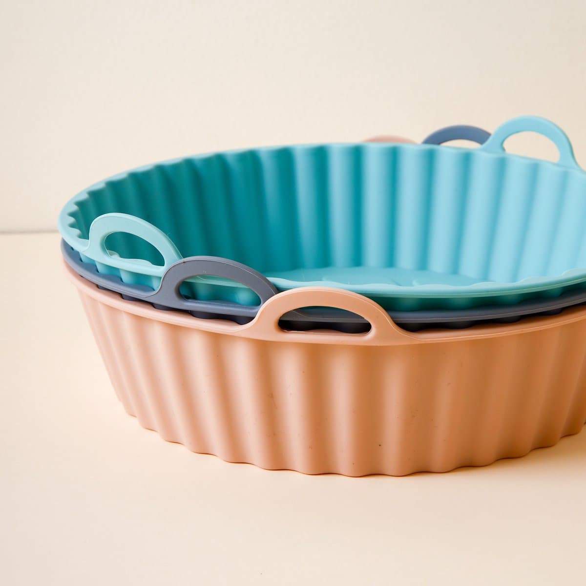 Set van 3 siliconen bakjes Geschikt voor Ninja airfryer - Herbruikbare siliconen kommen/mandjes geschikt voor airfryer - Bakplaat/ovenaccessoires - 20x5 cm — afbeelding 1
