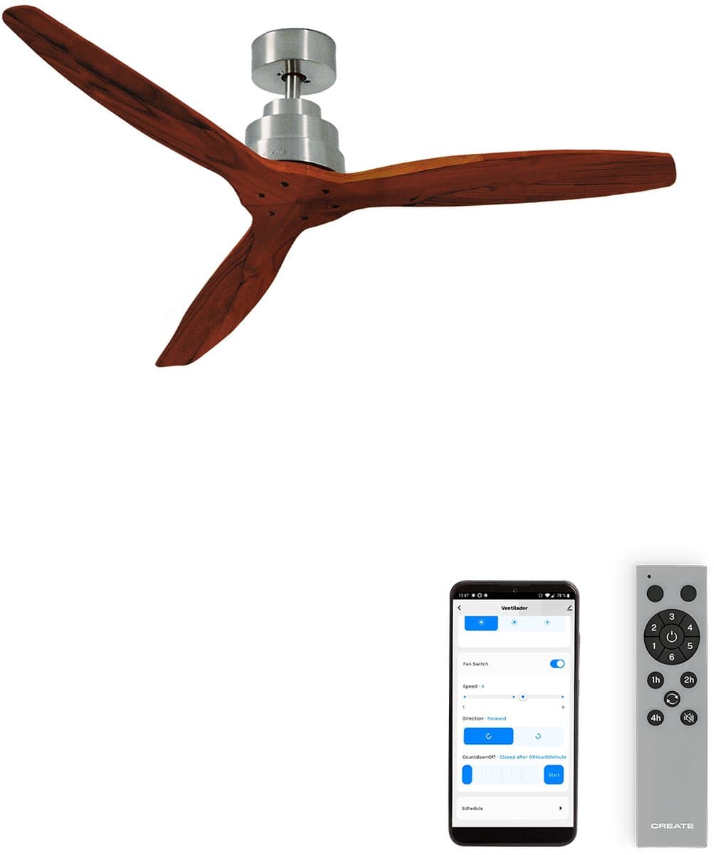 CREATE - Stille plafondventilator van 40 W met technische ABS-bladen (Ø132cm) - Geen licht LED - Met WiFi + Afstandsbediening - WIND STYLANCE — afbeelding 1