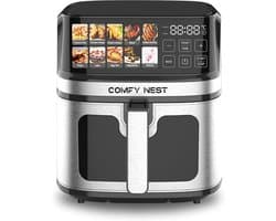 Heteluchtfriteuse 8 Liter - Airfryer XL - Gezond Koken - 10 Programma's Digitaal - 1700 Watt - Zwart