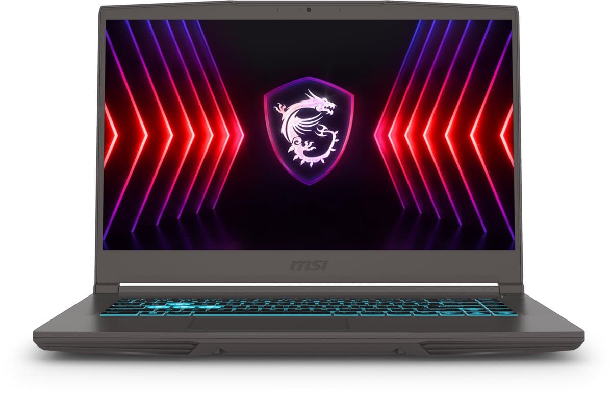 MSI Thin 15 B13VE-3431XRO Intel® Core™ i5 i5-13420H Laptop 39,6 cm (15.6") Full HD 16 GB DDR4-SDRAM 512 GB SSD NVIDIA GeForce RTX 4050 Wi-Fi 6E (802.11ax) Gratis DOS Grijs — afbeelding 1