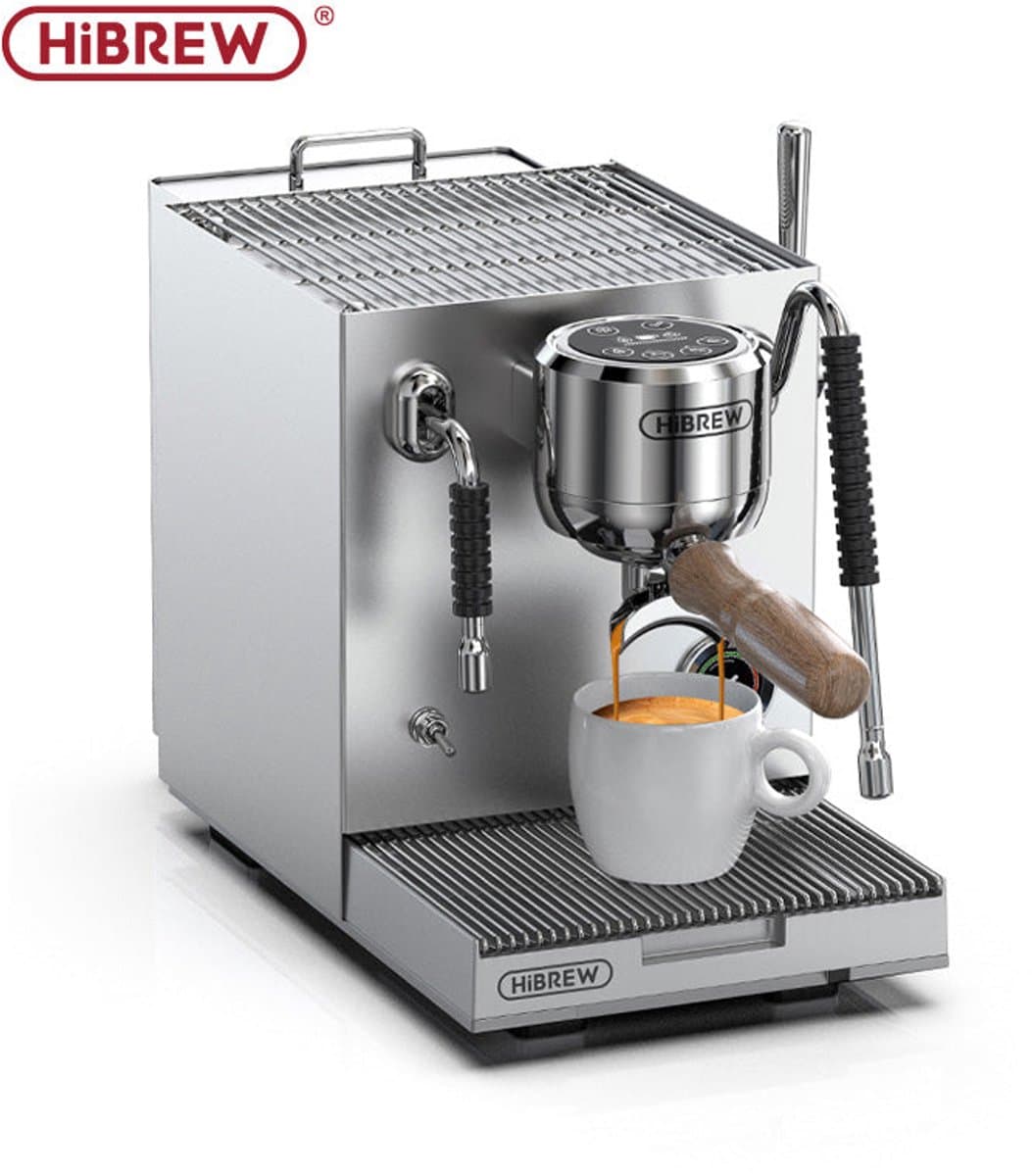 HiBREW H21 Espressomachine – 15 Bar – PID Temperatuurregeling – Instelbare Extractietijd & Pre-infusie – 58mm Portafilter – Drie-gats Stoommondstuk – 1,8L Watertank – Thuis & Kleine Horeca — afbeelding 1