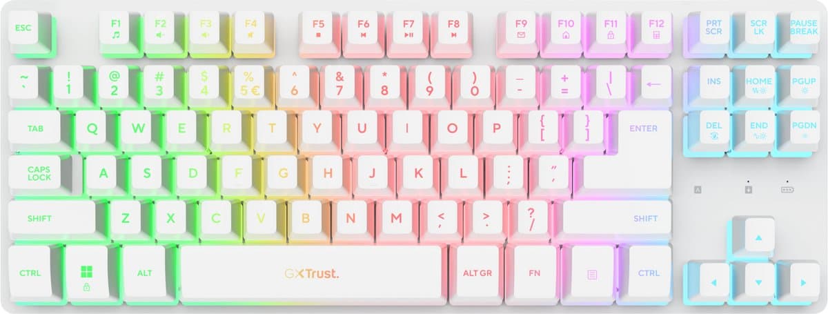 Trust GXT831W Thado Tkl Wrls KB wh US toetsenbord — afbeelding 1