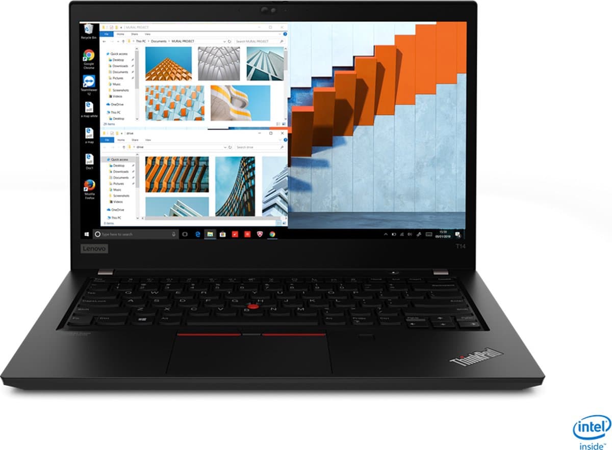 Lenovo ThinkPad T14 Gen 1 (Intel) Intel® Core™ i5 i5-10210U Laptop 35,6 cm (14") Full HD 16 GB DDR4-SDRAM 256 GB SSD Wi-Fi 6 (802.11ax) Windows 10 Pro Zwart — afbeelding 1