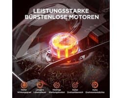 Accu Grasmaaier – Elektrische Grasmaaier – Draadloze Grasmaaier – Tuinmaaier – Gazonsnijder – Borstelloze Motor – 33 cm Maaibreedte, 4,0 Ah Accu, 30L Opvangbak, 25-65 mm Maaihoogte