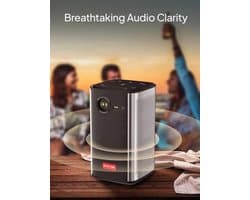 Byintek - P70 - Beamer - Projector Beamer - Mini Meamer - 960x540dpi - 20W - DLP Automatische focus - met WiFi - 300 ANSI Lumens - Zwart