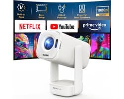 Draagbare Beamer Enige Uitvoering - 1080P Native Resolutie - LCD Scherm - Wit - Voor Thuisbioscoop En Gaming