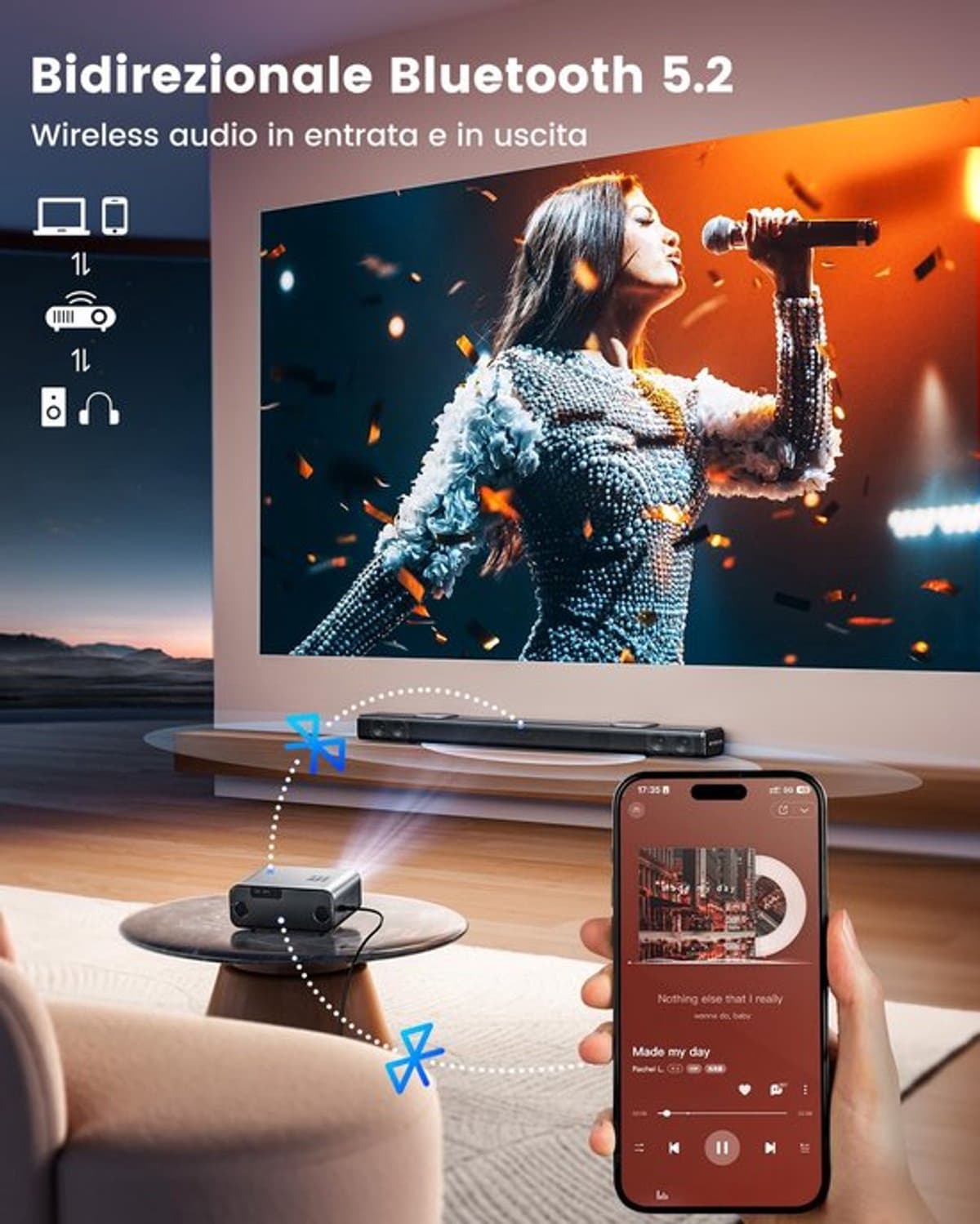 Beamer 1100 ANSI Lumen - Full HD 1920 x 1080 Resolutie - LCD Scherm - Voor Thuisbioscoop En Entertainment — afbeelding 1