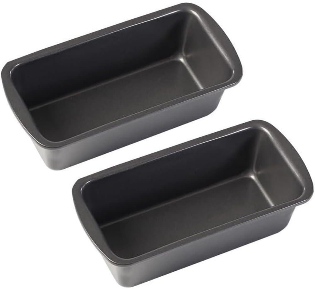 Roestvrijstalen broodbakvormen - Tweedelige set - 19,5 x 9,5 x 6 cm - Rechthoekige broodbakvorm - Cakebakvorm - Met antiaanbaklaag - Geschikt voor oven en Ninja airfryer — afbeelding 1