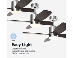 Zwevende Plafondventilator met LED Verlichting en Afstandsbediening - 106 cm - Stil en Energiezuinig