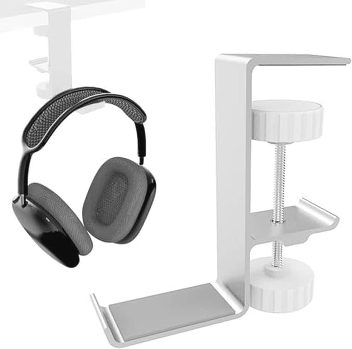 Hoofdtelefoonhouder Aluminium Standaard - Gaming, Onder Bureau, Klem, Zilver — afbeelding 1