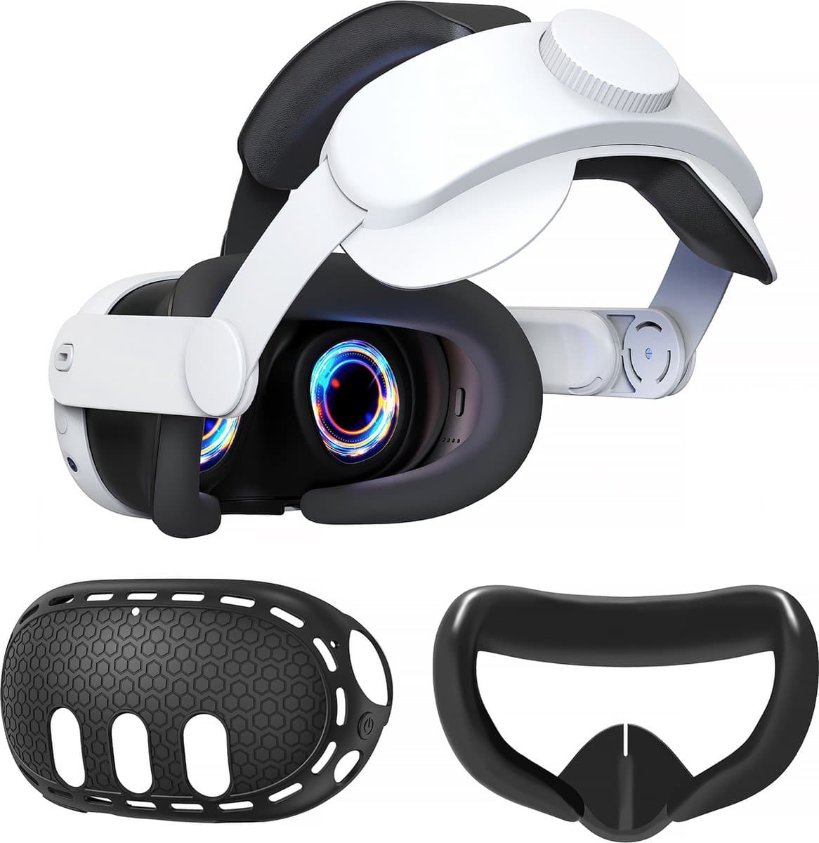 YONO Elite Strap Set geschikt voor Meta Quest 3 - Hoofdband Case met Covers - Oculus Hoofdkussen Cover VR Bril - Accessoires — afbeelding 1