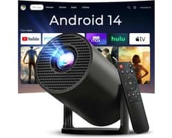 Projector, 4K, videoprojector, Android 11, videoprojector met Bluetooth 5 en wifi 6, LYNCAST 1080p, draagbare projector voor telefoon/tv-stick/HDMI/PS5/iOS
