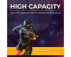 SUHSAI 1TB externe gaming harde schijf USB 3.0 voor gaming - Zwart - ShopVlot