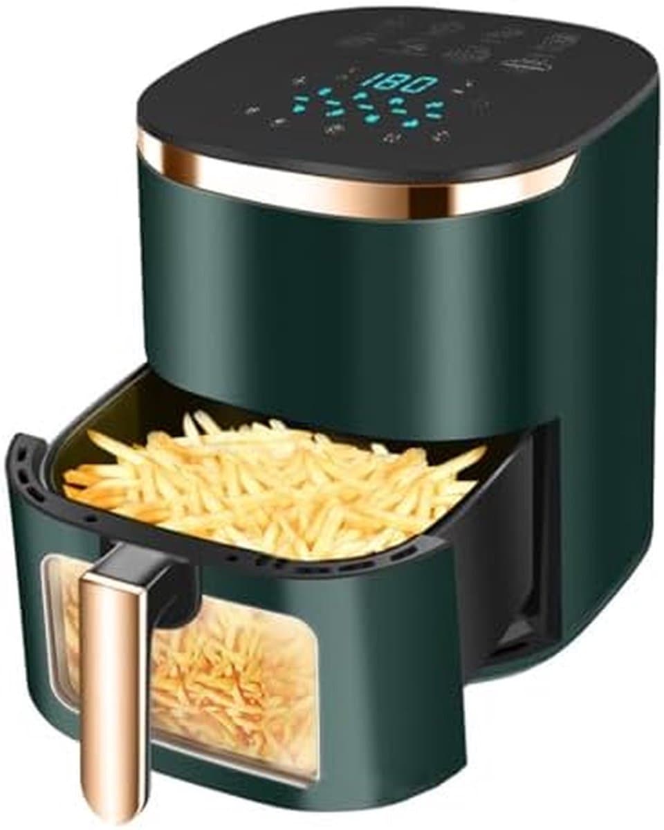 Airfryer Oven - Heteluchtfriteuse - Gezond Koken - Visueel Kookvenster - 6L Capaciteit - Groen — afbeelding 1