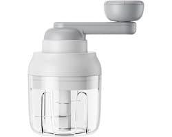 Handmatige Keukenmachine - Groentesnijder Mixer - Snel Ingrediënten Snijden - Draaibare Slinger - 250 ml - Wit