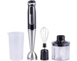 Mini Keukenmachine - Staafmixer Hakmolen Garde - Eten Bereiden - 3-in-1 Functionaliteit - 500 ml - Zwart Zilver