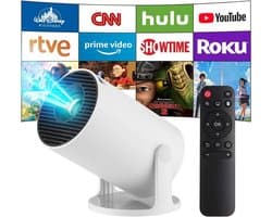 QIN® Draagbare beamer - Beamer - Projector - Mini Beamer - Wit - 11cm x 19cm x 11cm