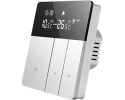 Vloerverwarming Thermostaat - Digitale LCD - Comfort Regelen - Programmeerbaar Energiebesparend - 95-240V - Zilver Zwart