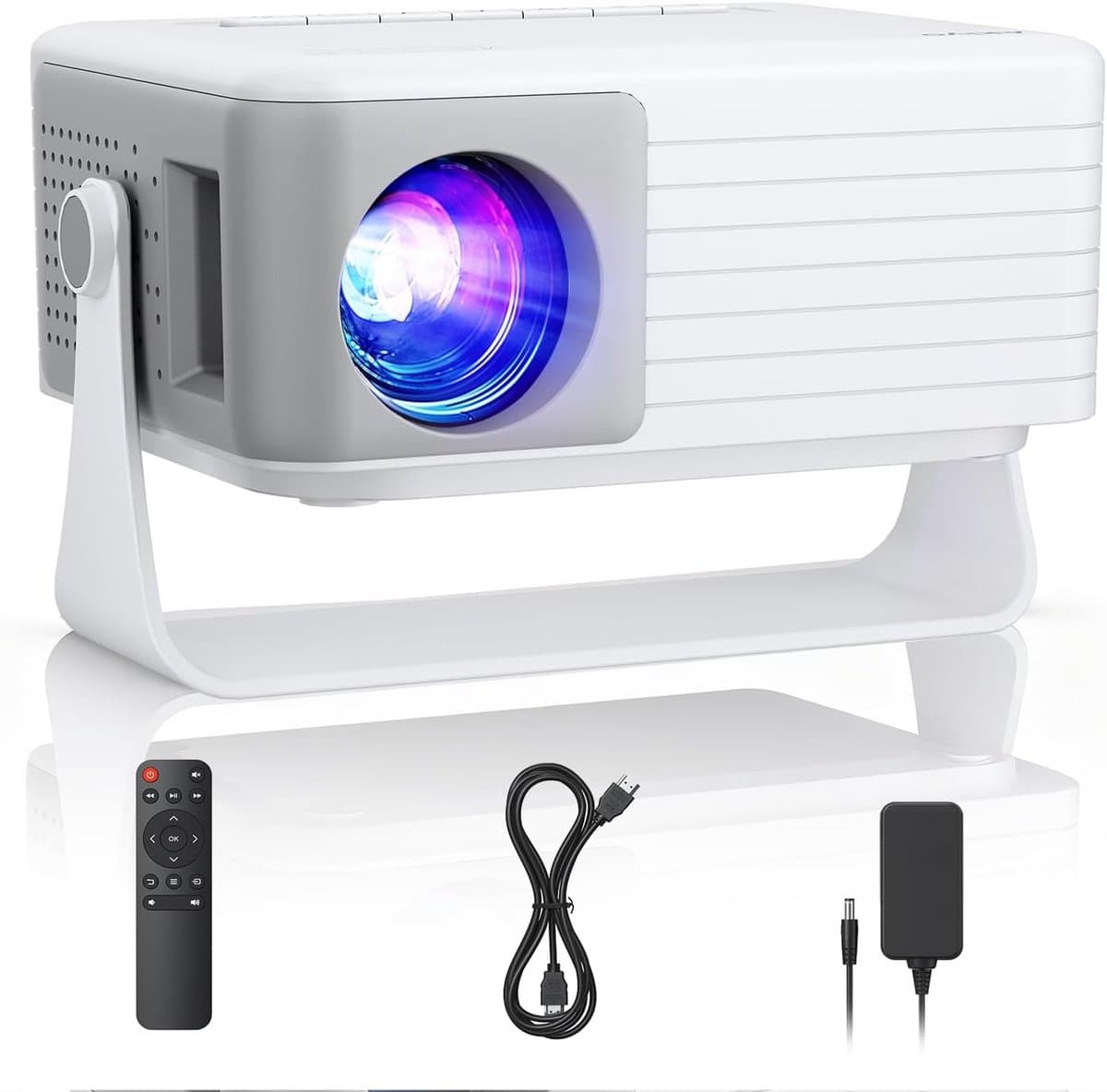 SnelShoppen - AKIYO O1 Mini-beamer Full HD voor Mobiele Telefoon - Draagbare Projector met 10.000 Lumen, Statief, Ideaal voor Thuisbioscoop, Feest, Ca — afbeelding 1