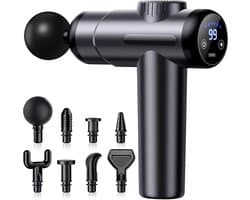 Massagepistool - Spierontspanning Apparaat - Spierpijn Verlichten - 99 standen LCD touchscreen - 165 cm - Grijs