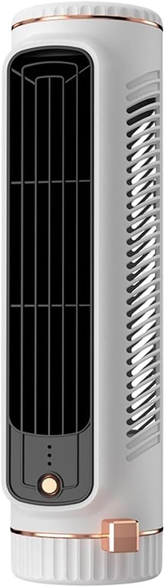 Mini Torenventilator - Bladeloze Tafelventilator - Draagbare airconditioner - Met 3 Snelheden - Oplaadbare Stille Bureauventilator met 24 Uur Accuduur - Ruimtebesparend Verticaal & Horizontaal - Wit — afbeelding 1